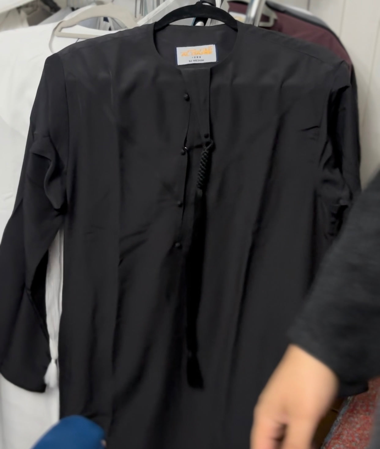 Matte Black Emirati thobe with detachable tassel