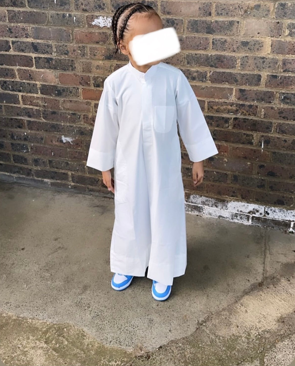 Kuwaiti kids Summer White thobe