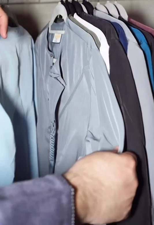 Matte Cloud Blue Emirati thobe with detachable tassel