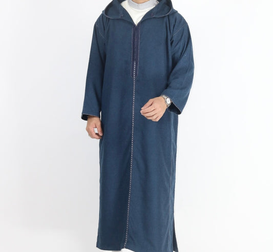 Navy Deluxe Moroccan Djellaba