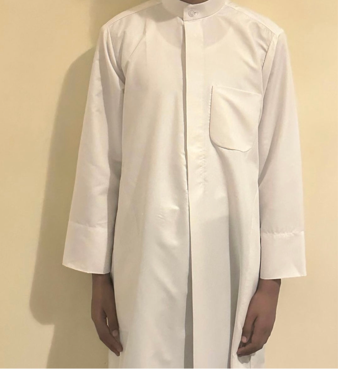 Kuwaiti kids Summer Off White thobe