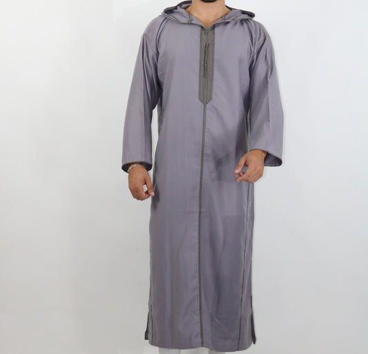 Mauve Grey Premium Moroccan Djellaba