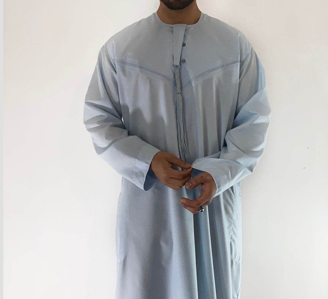 Baby blue summer Emirati thobe