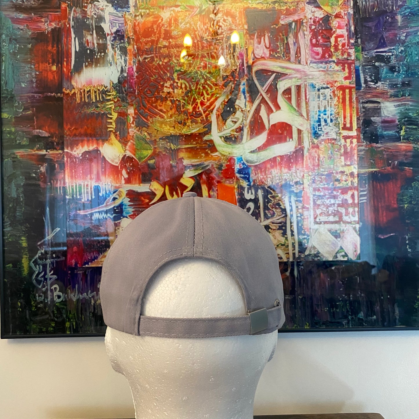 Grey baseball cap with black embroidery