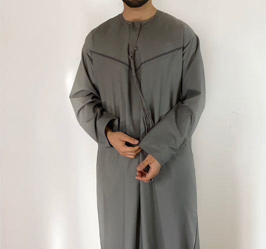 Slate grey summer Emirati thobe