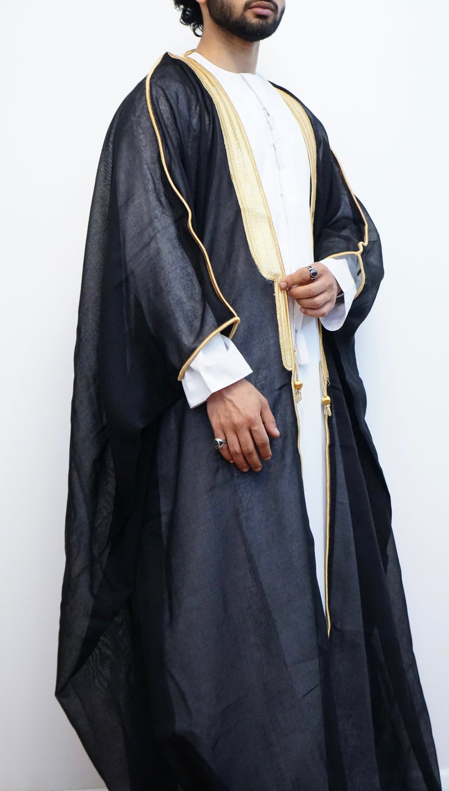 Mens premium  Black bisht / Arab over cloak