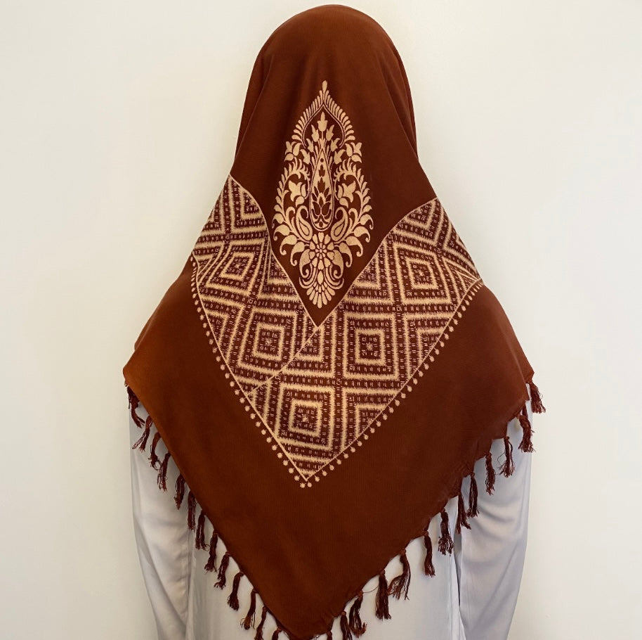 A blend of orange and brown designer shemagh