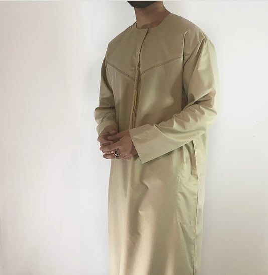 Beige summer Emirati thobe