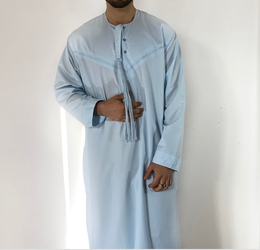 Baby blue summer Emirati thobe