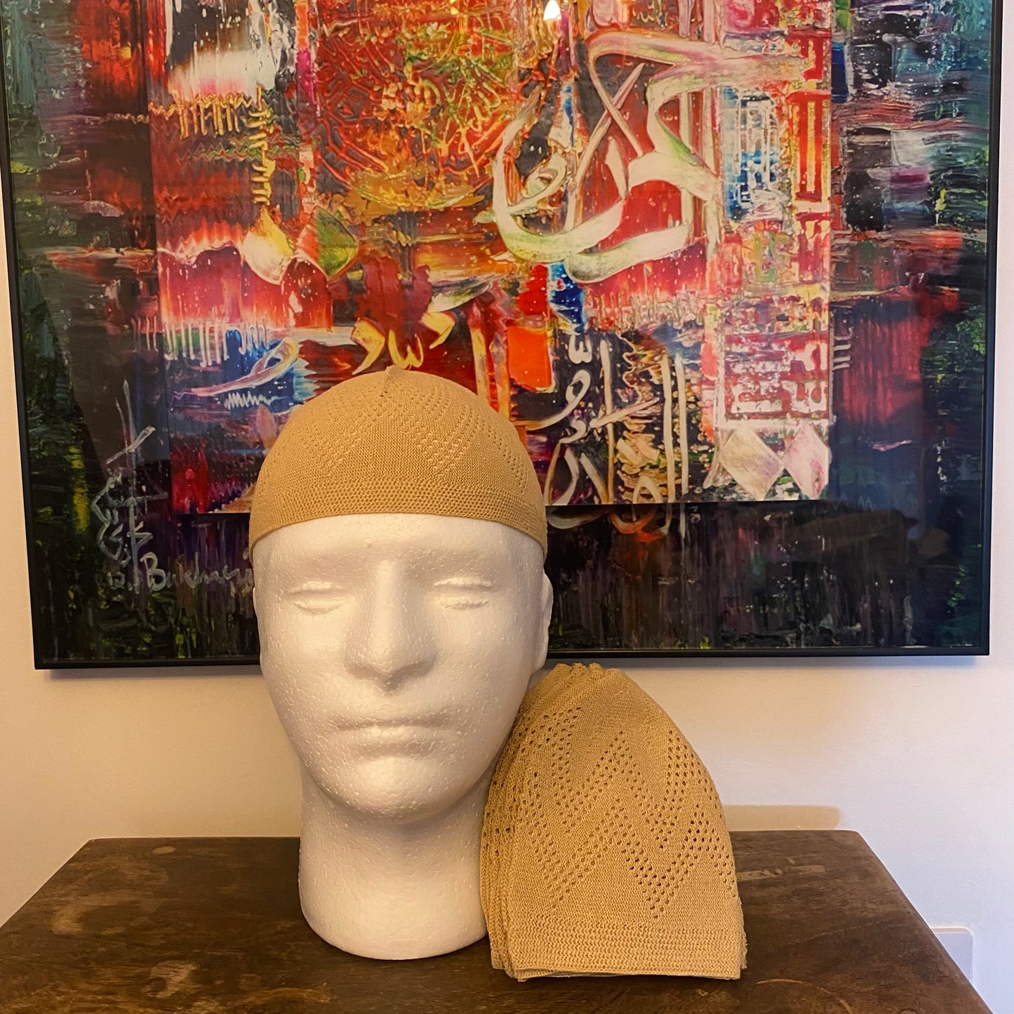 Sandy beige kufi