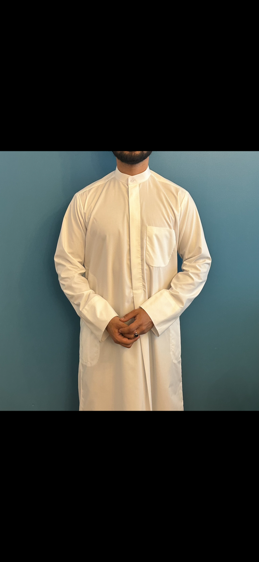 Kuwaiti adult summer Cream thobe