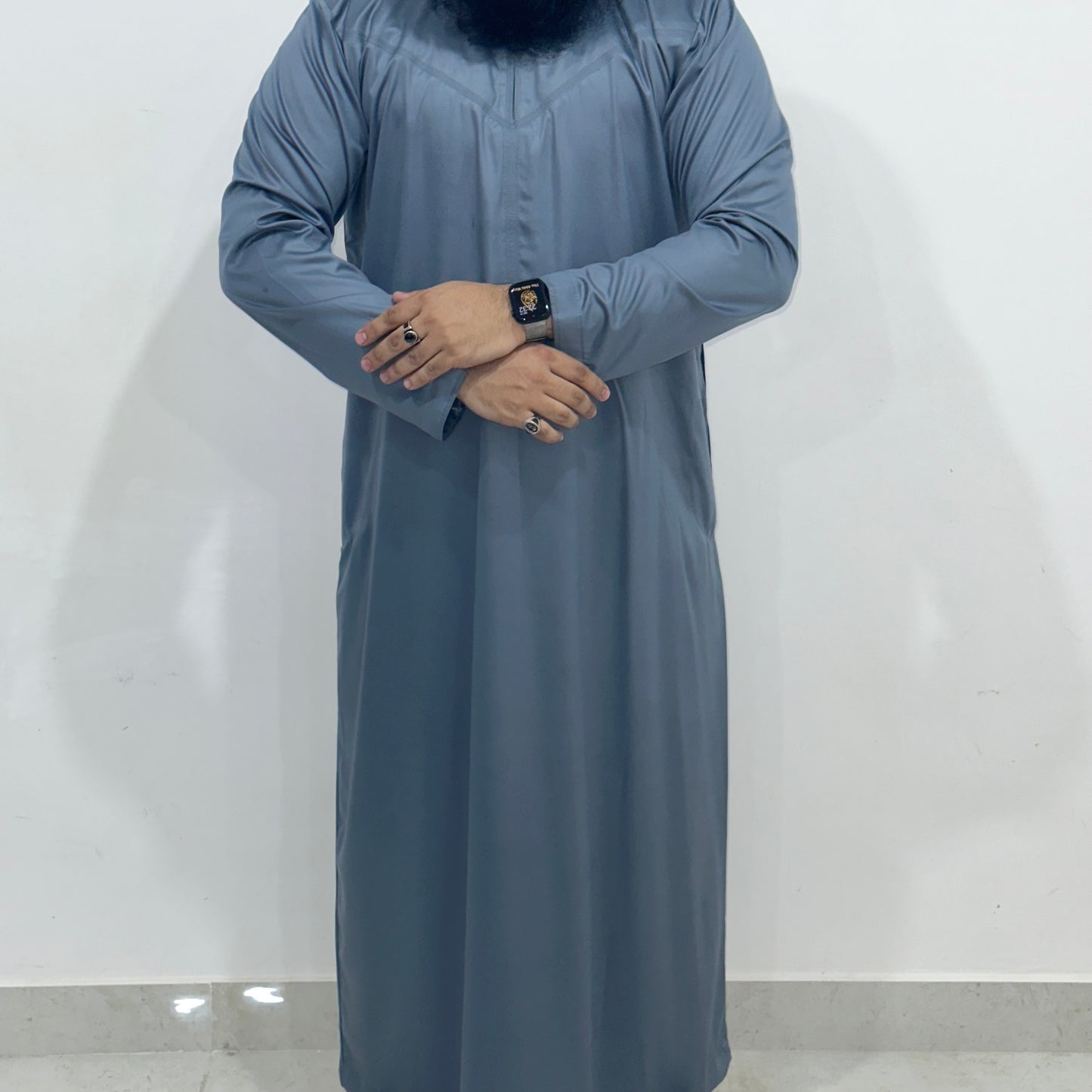 Teal Omani zip thobe