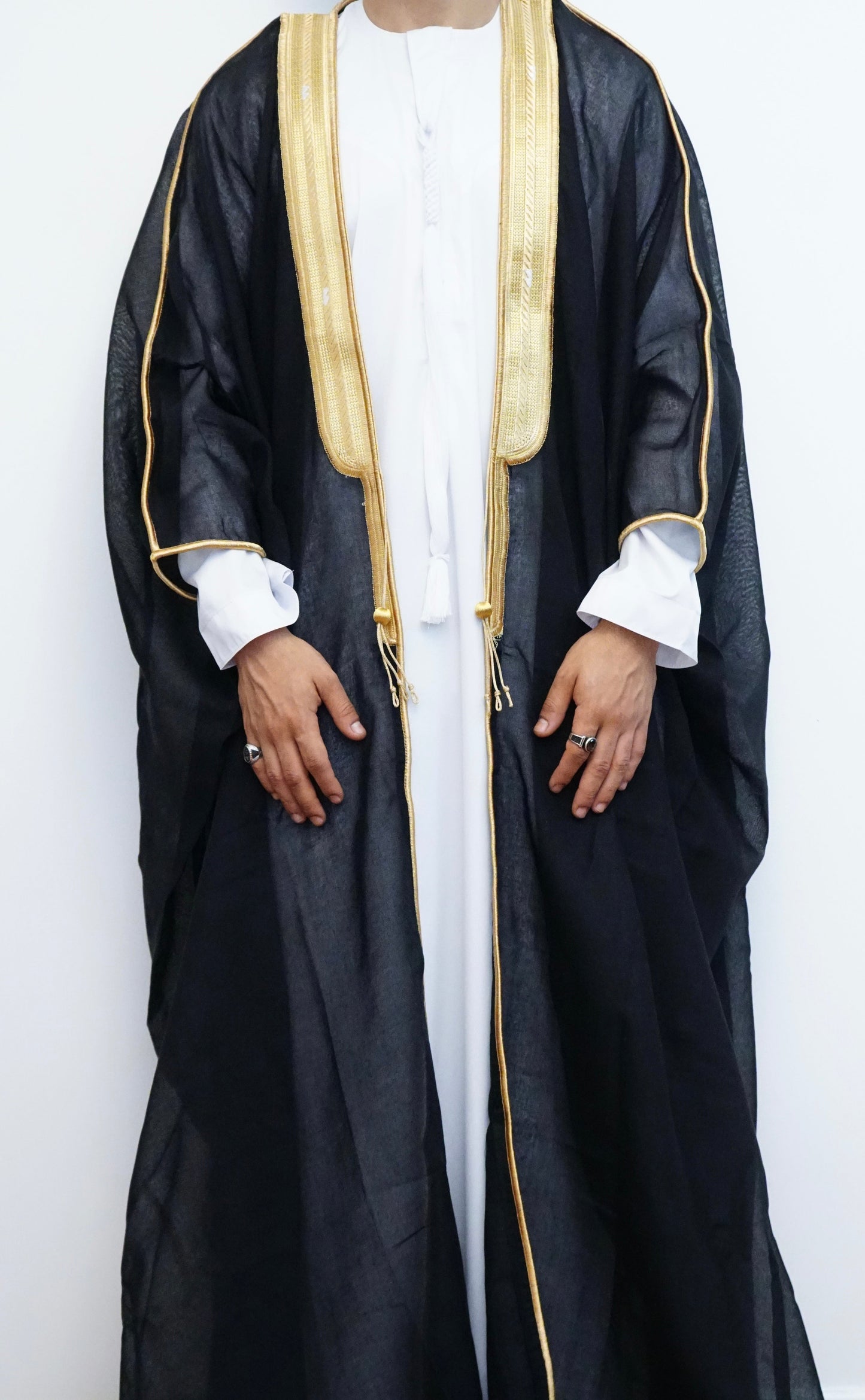 Mens premium  Black bisht / Arab over cloak