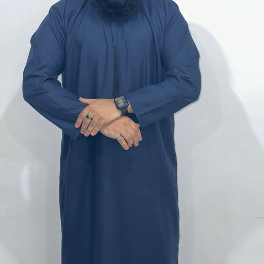 Blue slim fit winter Emirati thobe