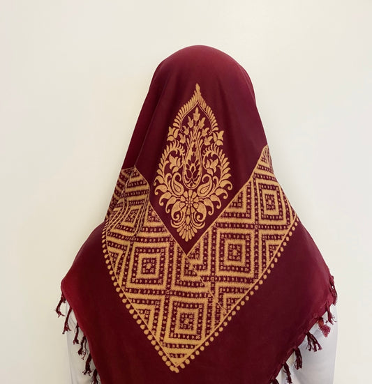 Burgundy designer shemagh